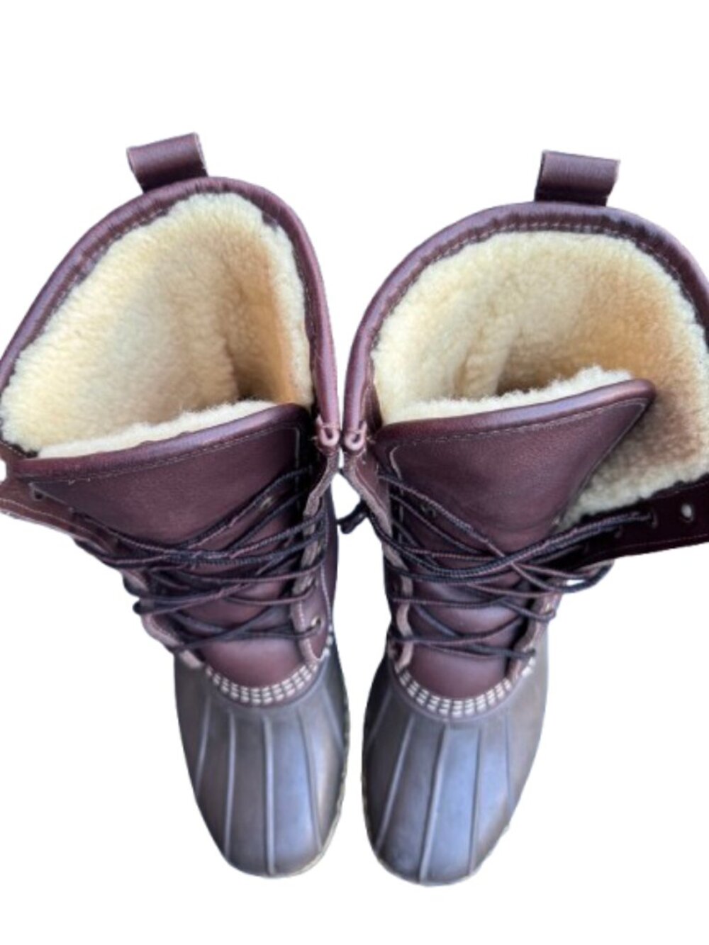 L.L.Bean Bean Boot 10” Shearling-Lined Duck Boots Brown on Brown Women's US 8 M - Picture 2 of 16